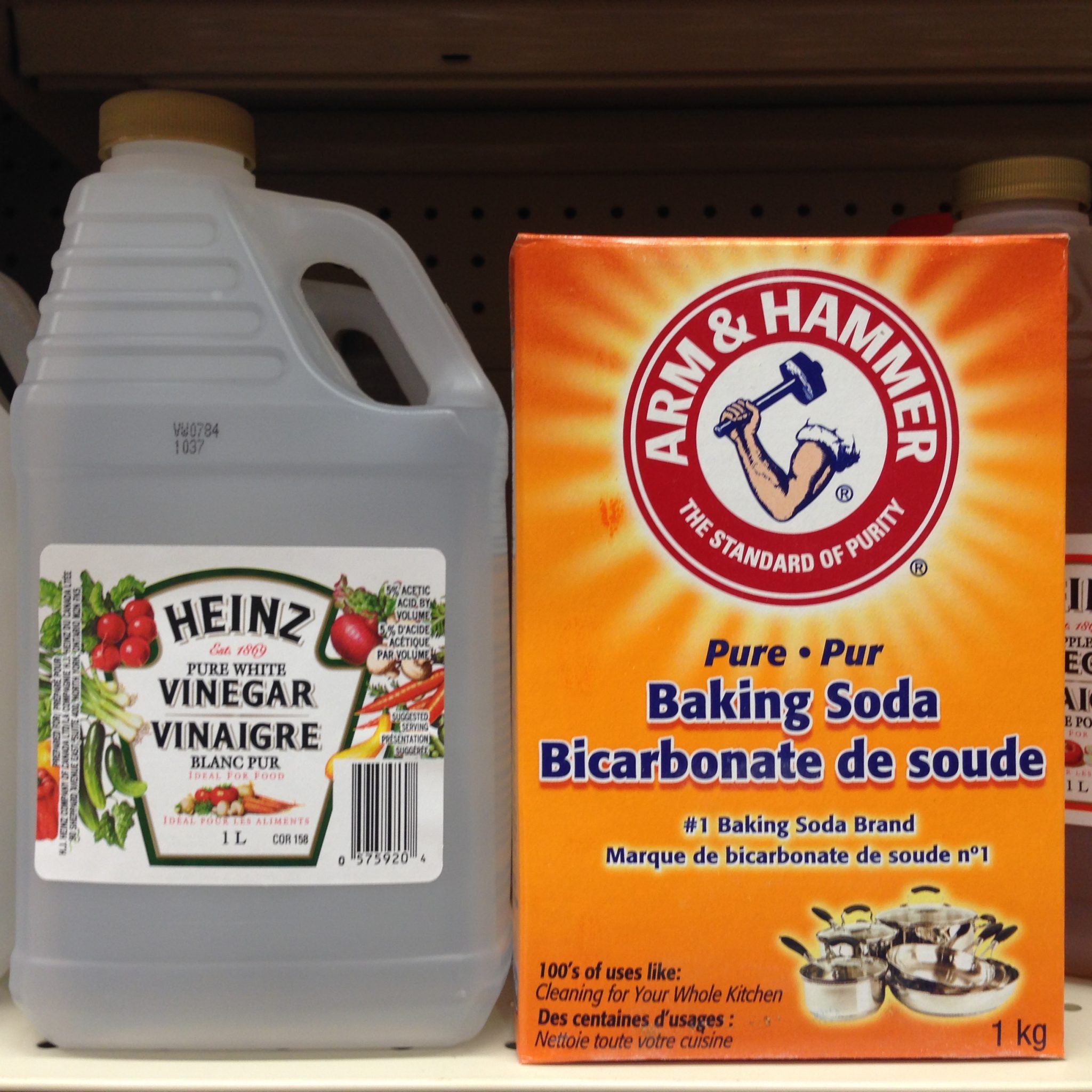Vinegar and baking soda - Hard Water Stains